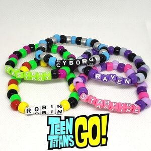 Handmade Teen Titans Go Themed Kandi Bracelets